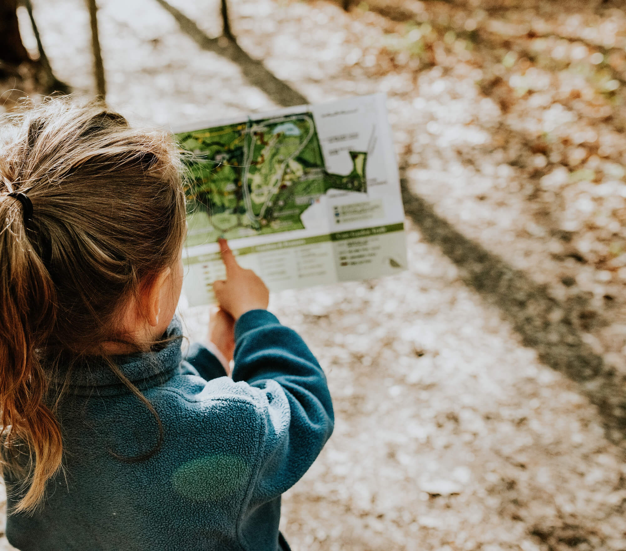 Child looking at map